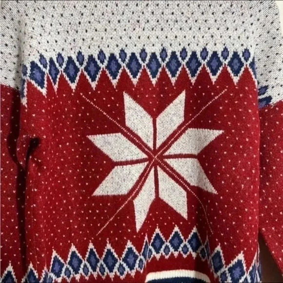 Telluride Snowflake Fairisle Mock Neck Sweater Large - Picture 7 of 8